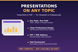 create a powerpoint and pdf presentations on any topic
