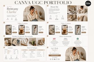 design canva ugc portfolio website media kit in canva editable ugc portfolio