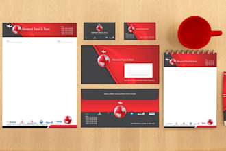 design unique business card, letterhead and envelope