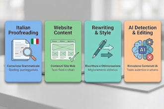 proofread, edit and rewrite your italian texts professionally
