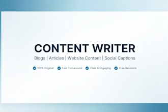 write SEO optimized blog posts and website content