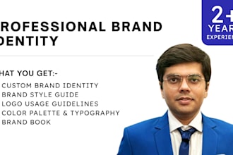 a modern brand identity with logo and brand style guide