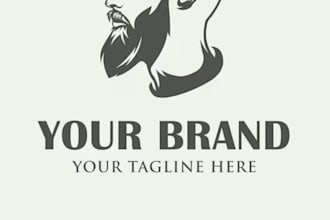 do modern minimalist line art and badge logo design