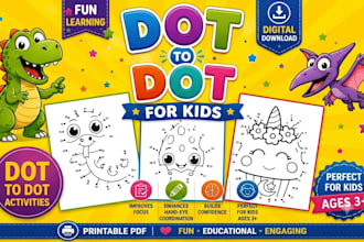 design custom dot to dot activity books for kids