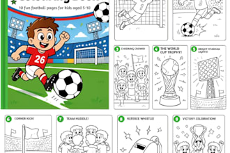 illustrate printable colouring pages for kids, KDP, or your brand