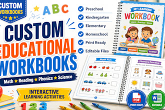 create custom educational workbooks for preschool kindergarten and elementary