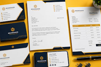 do business card, letterhead, invoice email signature, stationery, logo design
