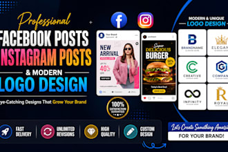 professional facebook posts, instagram posts and modern logo