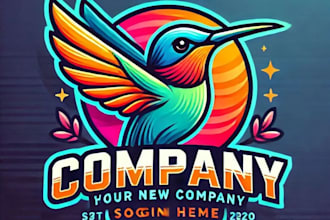 do make hummingbird mascot logo design with 1 day delivery