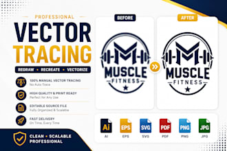 vectorize logo, redraw, recreate or convert image to vector