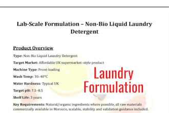 develop product formulation as a cosmetic laundry chemist for cleaning products