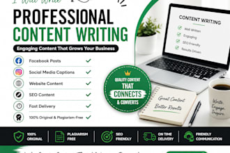 write engaging facebook posts, captions, and website content