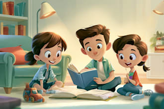 do children book illustration and story book cover