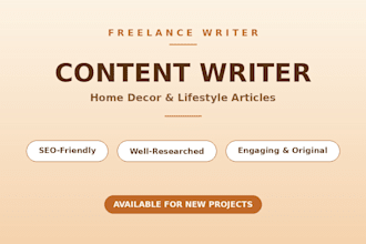 write engaging home decor and lifestyle blog articles