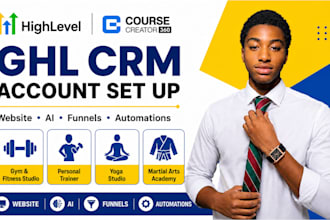setup ghl CRM website automation for gym fitness trainer yoga studio businesses