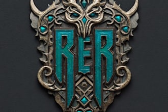 design a stylized fantasy rpg game logo and branding