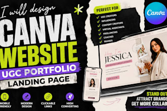 design canva website, ugc portfolio, canva VA canva template