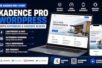 build kadence pro wordpress website using gutenberg and kadence blocks