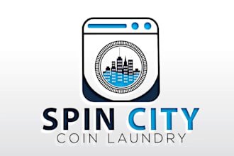 do modern high quality laundromat logo design
