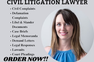 be california civil litigation lawyer for defamation,consultation,case briefs