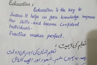 do neat english and urdu hand writting assignment