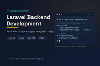 build laravel rest apis and integrate stripe payment systems