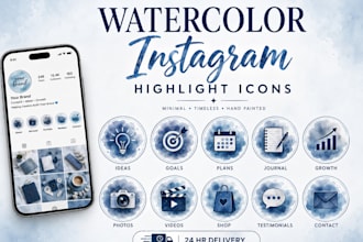 design watercolor instagram highlight icons for your brand