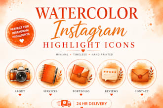 design watercolor instagram highlight icons for your brand