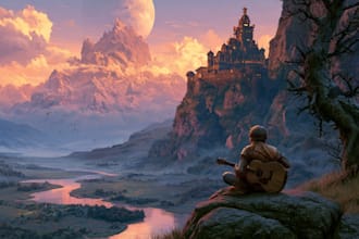 create  fantasy music album cover