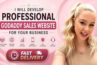 design a professional godaddy website and sales page website