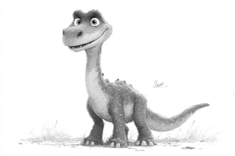 draw any dinosaur in disney sketch style