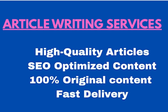 write SEO articles and blog posts