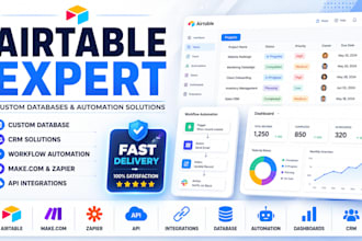 build airtable database, CRM, dashboard and workflow automation