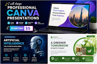 design professional canva presentation and pitch decks