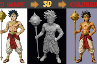 turn image to 3d, color split repair, convert stl to 3mf for multicolor printing