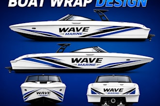 design a stunning custom boat wrap and marine graphics