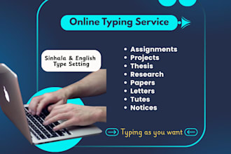 do sinhala and english typing and data entry