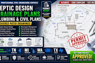 tn mi wa tx septic design drainage plan plumbing civil engineering covered patio