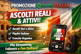 do spotify music promotion in italian for real and active listeners