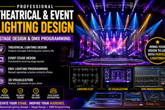 create theatrical lighting design event stage design dmx lighting programming