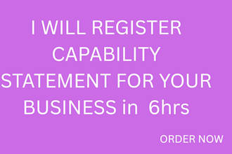 create a capability statement for your business in 6hrs