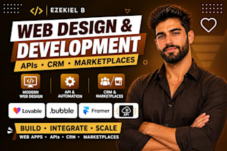 design lovable website, fix bubble api, framer crm ,bubble io marketplace expert