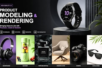 do 3d product modeling, 3d product rendering and product mockup