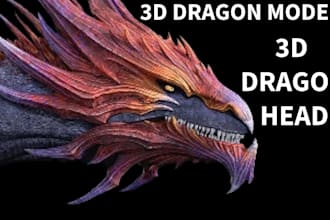 do 3d dragon model creature model monster for game or animation
