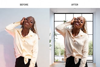 professionally retouch portraits,enhance or replace backgrounds