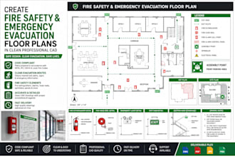 create fire safety and emergency evacuation floor plans in clean cad