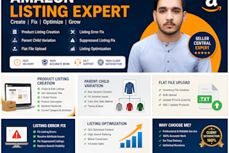 create amazon product listings and fix listing errors