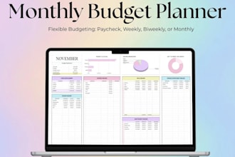 design editable excel, google sheets budget spreadsheet or invoice templates