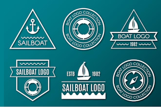 do modern logo for sailboat, ships, and yacht bran