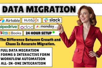 do data migration on monday crm pipedrive hubspot zoho crm airtable google sheet